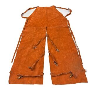 VTG Brown Suede Leather Welding Apron Split Vintage Leather 2b